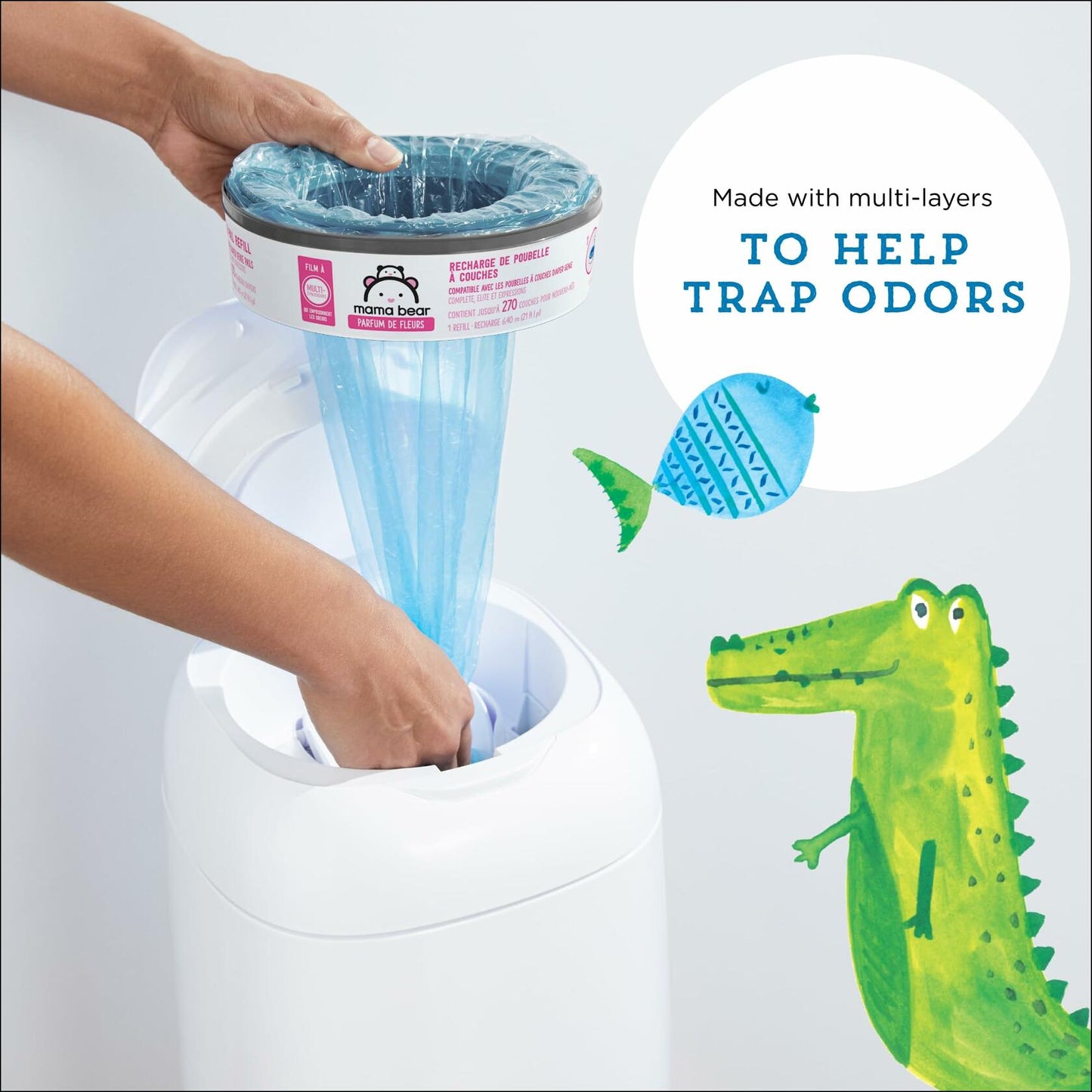 Mama Bear Diaper Pail Refills Blossoms Scented 2160 Count for Diaper Genie
