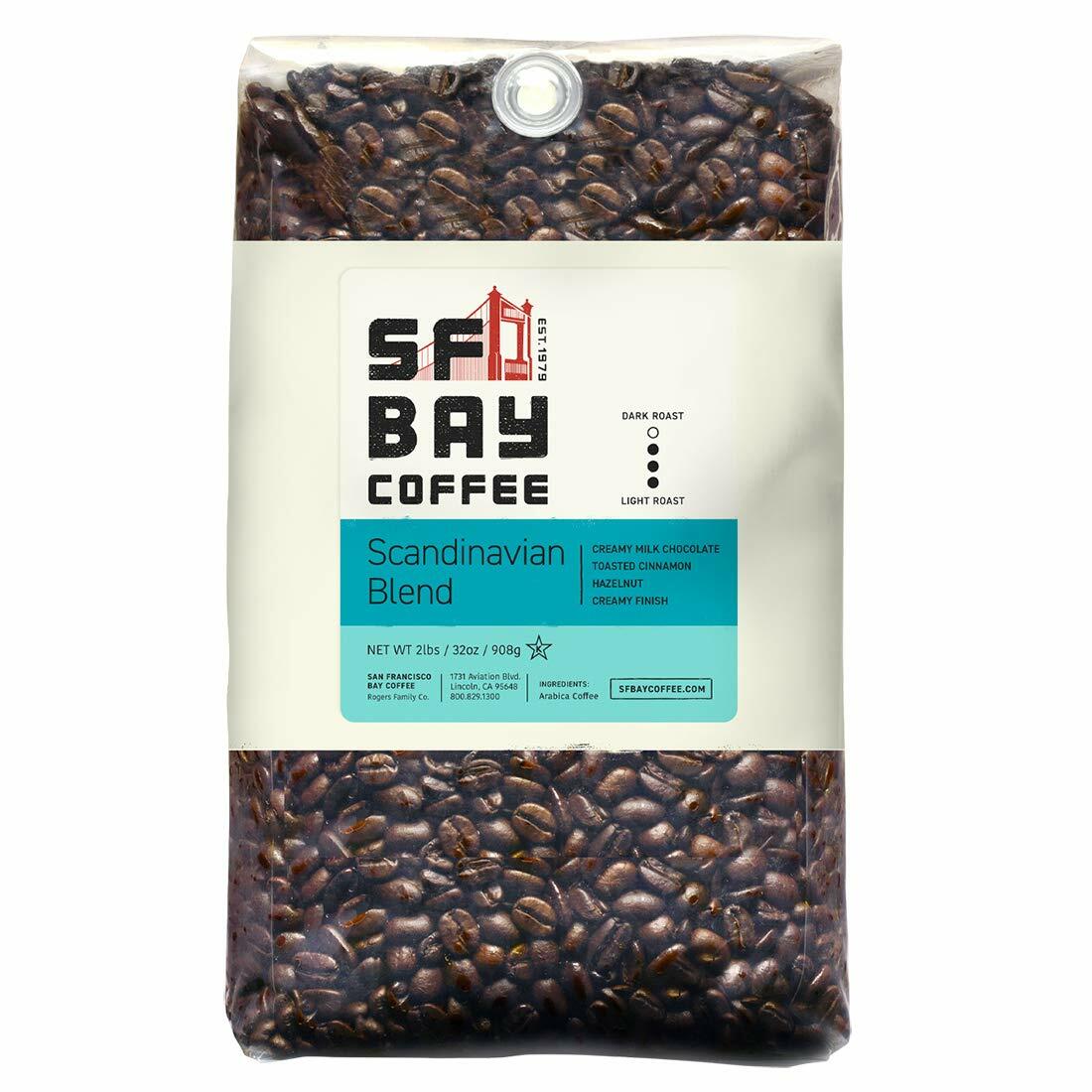 San Francisco Bay BB05/25 Scandinavian Blend 2lb Whole Bean Coffee New
