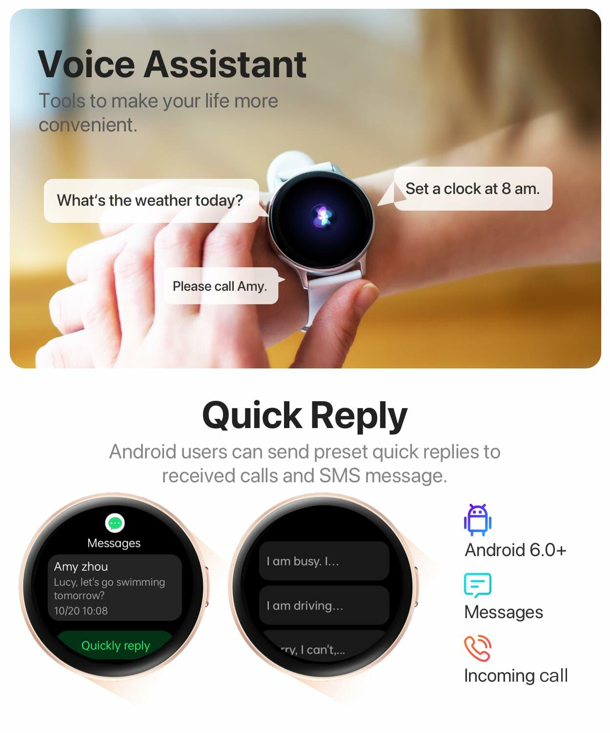 JeeJTek Smart Watch 1.83" HD, Calls, 100+ Sports Modes, IP68, iOS/Android