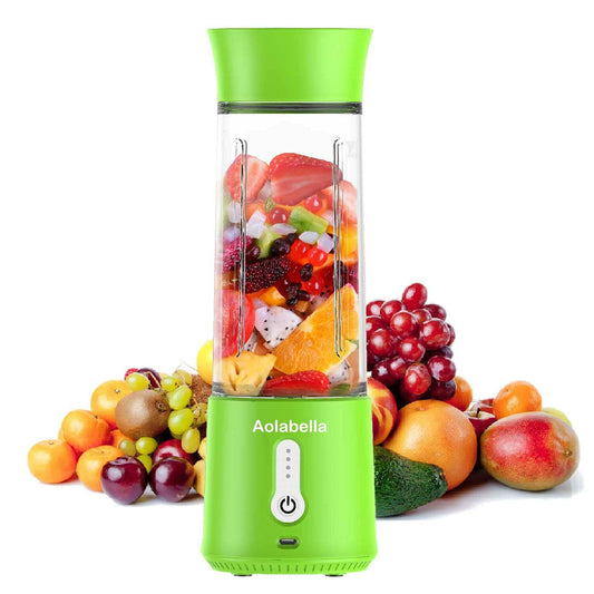 Portable Blender 500ml USB Juicer Cup Green Personal Size with 6 Blades