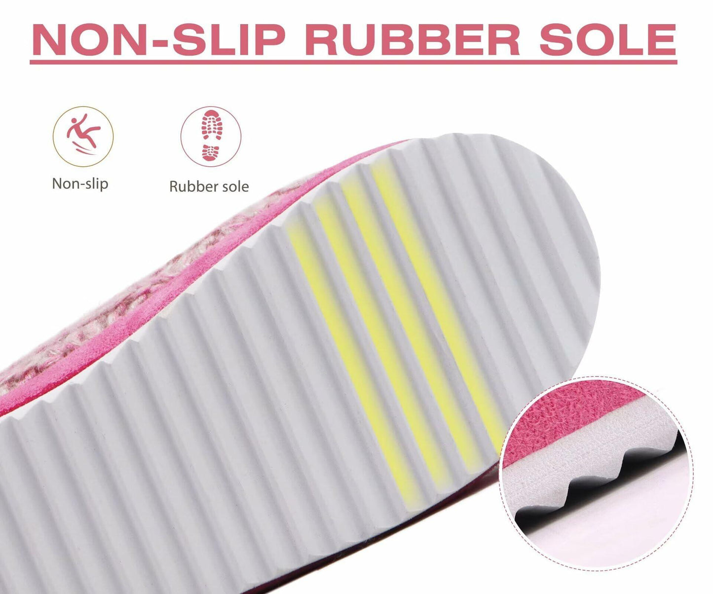 KuaiLu Womens Orthotic Memory Foam Winter Slippers Pink Size 9