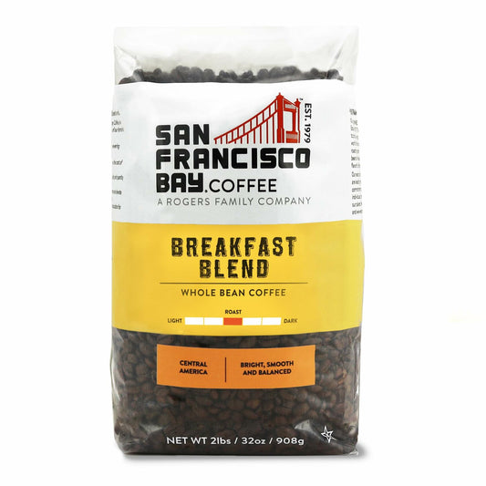 San Francisco Bay Coffee Breakfast Blend Medium Roast Whole Bean 2lb Bag