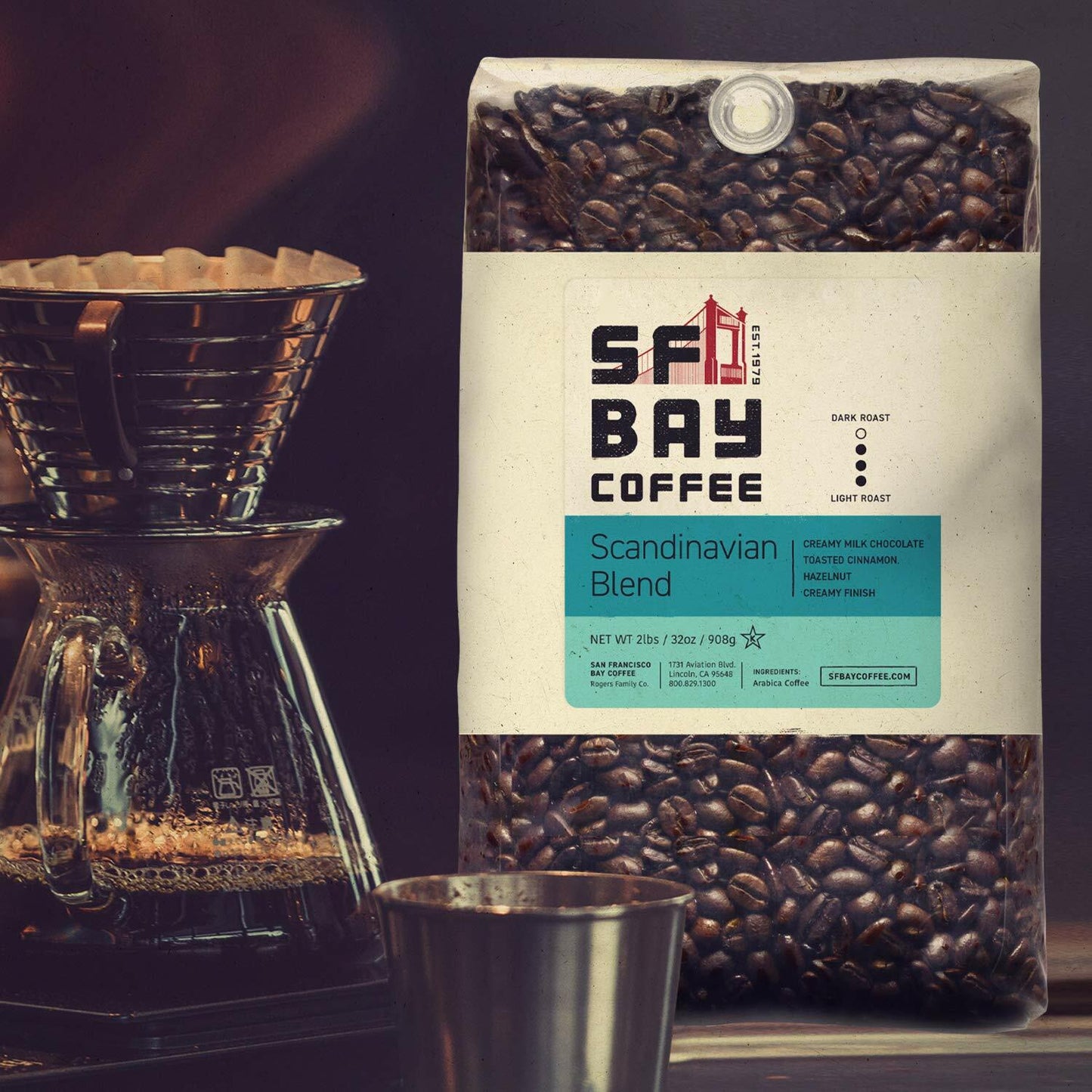 San Francisco Bay BB05/25 Scandinavian Blend 2lb Whole Bean Coffee New
