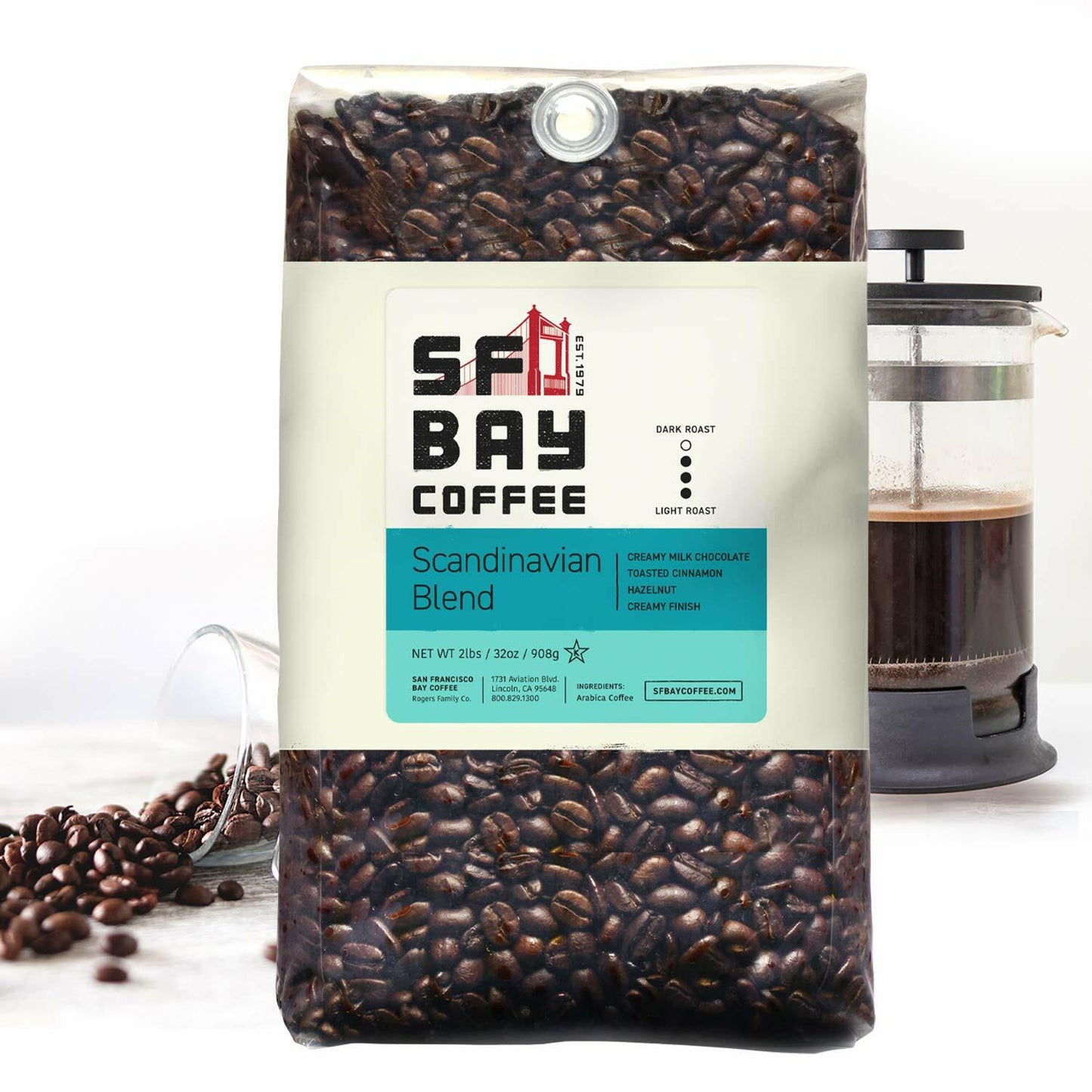 San Francisco Bay BB05/25 Scandinavian Blend 2lb Whole Bean Coffee New