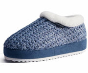 KuaiLu Womens Blue Plush Platform Slippers Memory Foam Warm Size 8