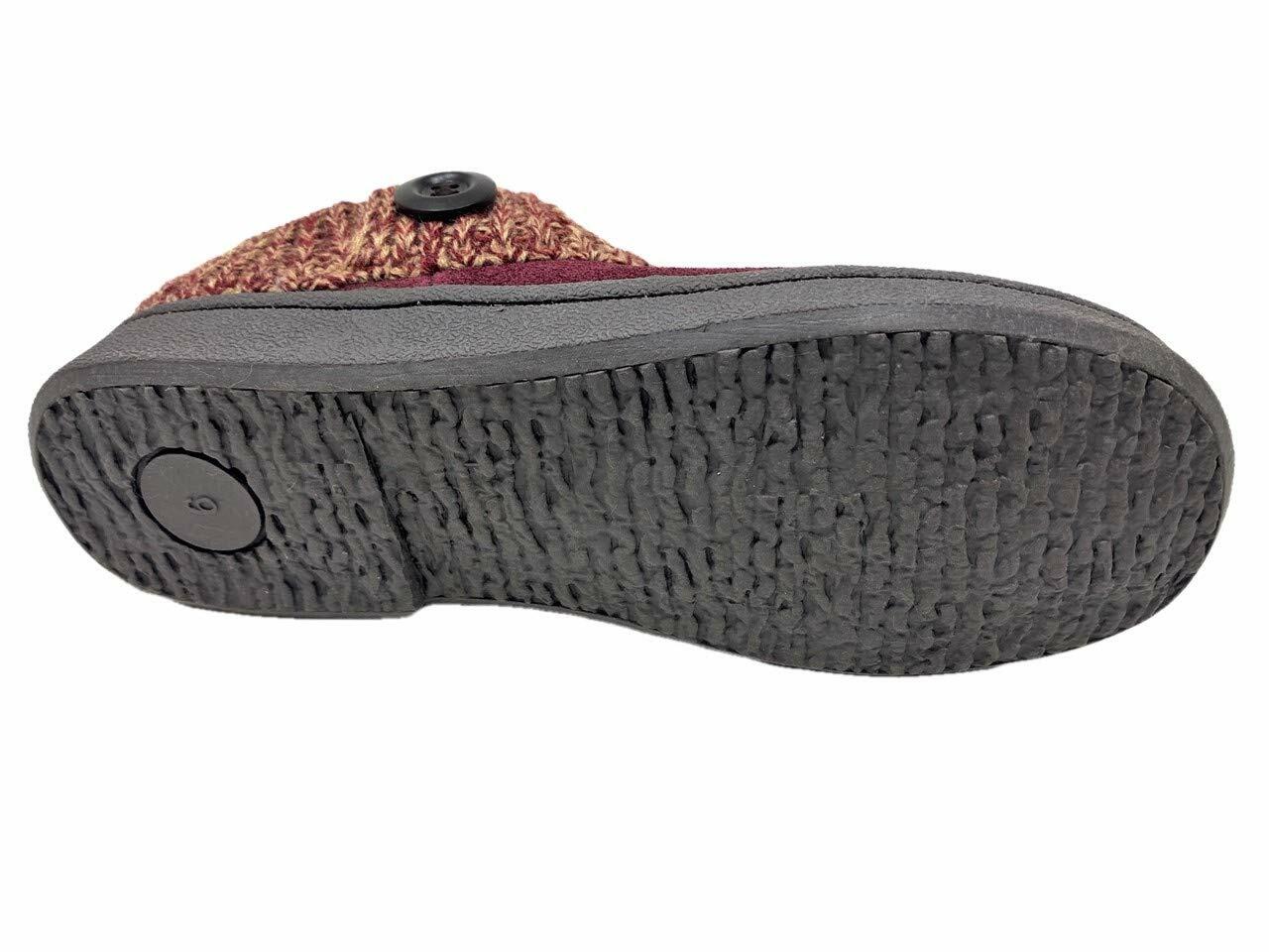 Clarks Women's Knitted Collar Clog Burgundy/Beige2 Size 8M Comfortable