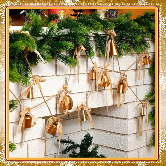 Kasyat 20 Pc Vintage Metal Cow Bells with Jute Rope - Rustic Decor