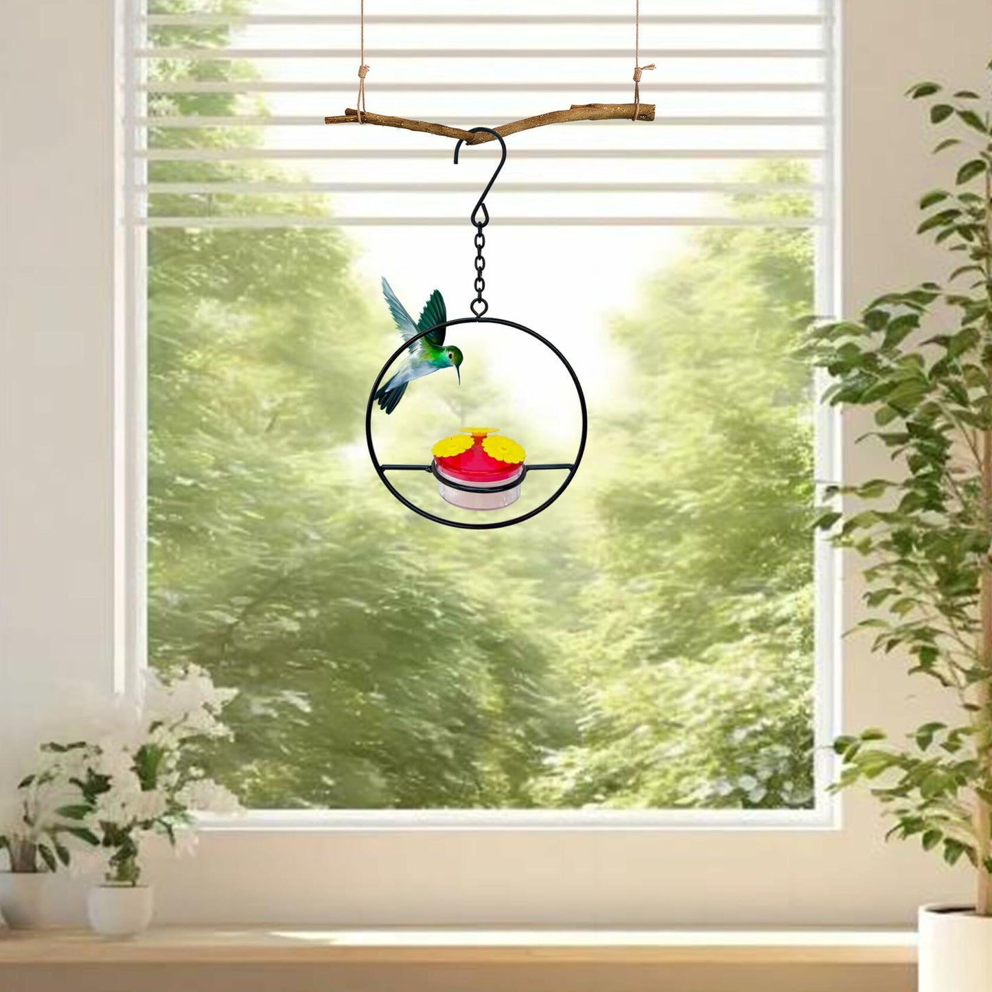 YWYWVVS Hummingbird Feeder 3-Circle Hanging Outdoor Patio Bird Feeder