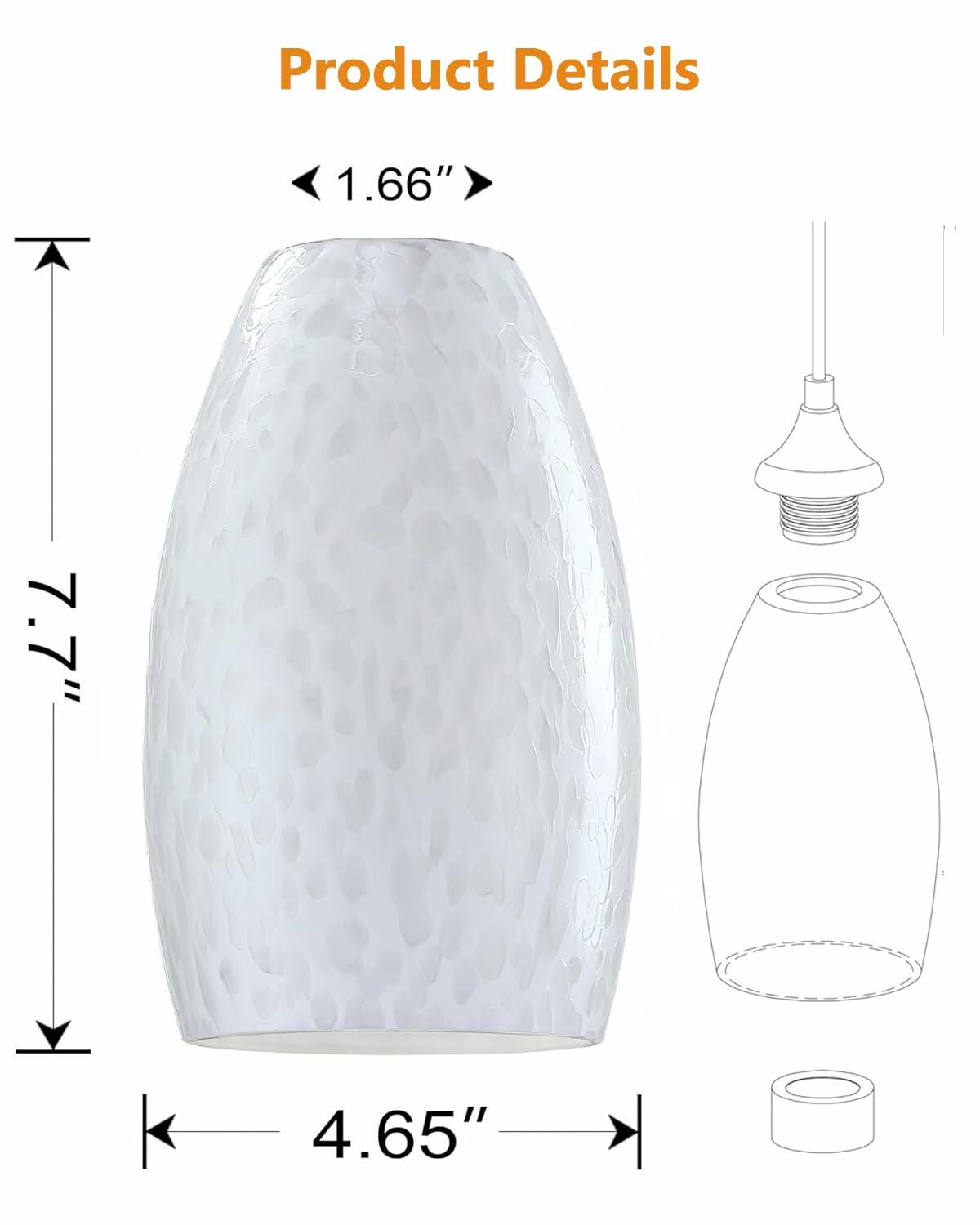 CJY CHENJINYAN 4.65" Oval Off White Glass Lamp Shade 1 Pack