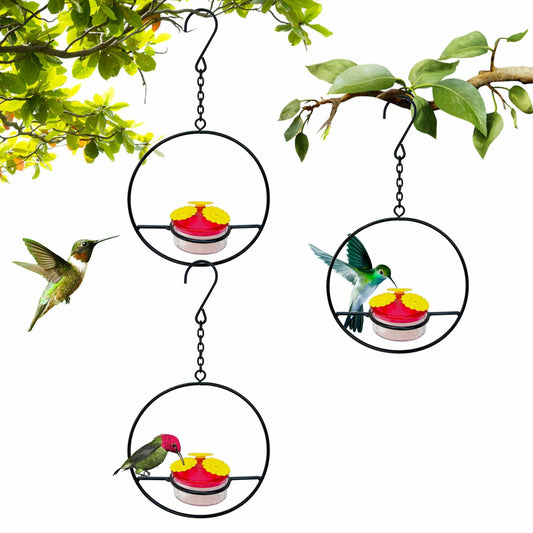 YWYWVVS Hummingbird Feeder 3-Circle Hanging Outdoor Patio Bird Feeder