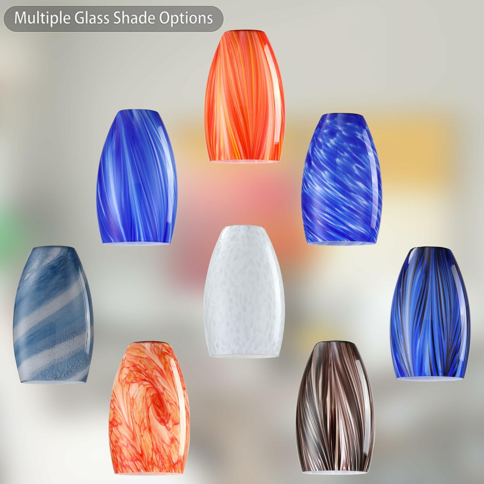 CJY CHENJINYAN 4.65" Oval Off White Glass Lamp Shade 1 Pack