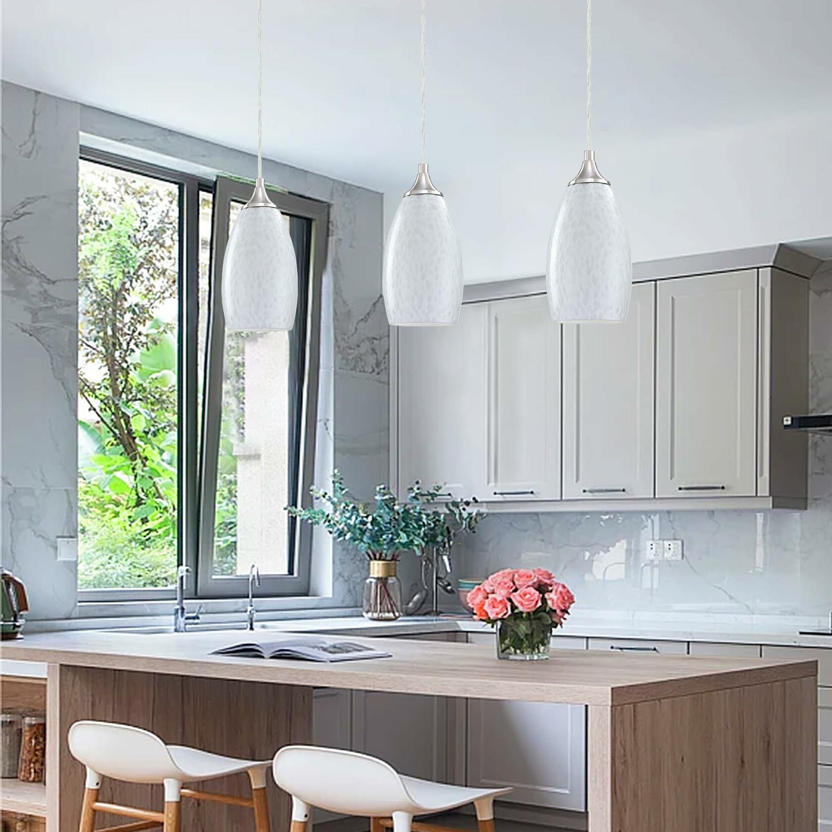 CJY CHENJINYAN 4.65" Oval Off White Glass Lamp Shade 1 Pack