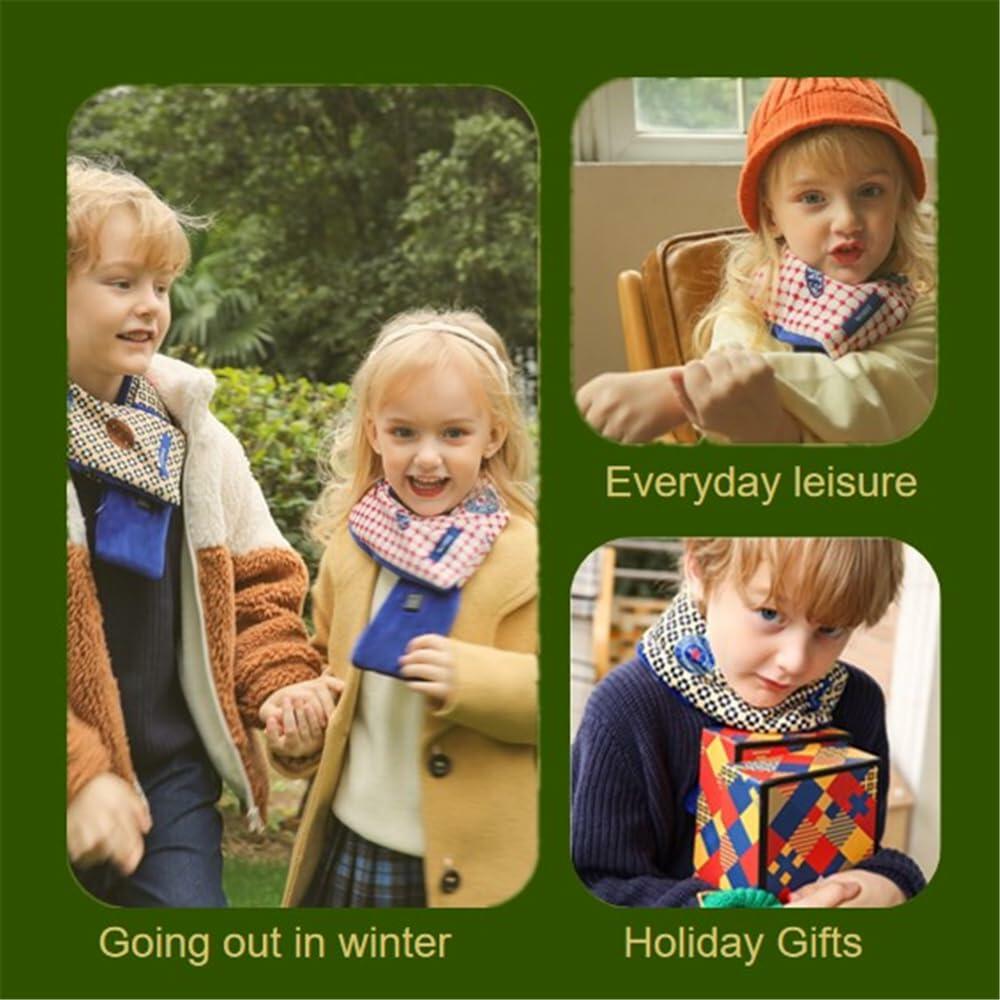 YISHIQI Kids Heated Scarf Rechargeable Neck Warmer with Power Bank
