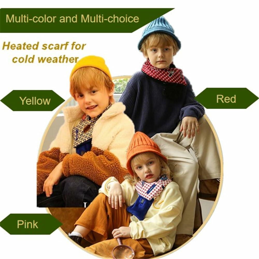 YISHIQI Kids Heated Scarf Rechargeable Neck Warmer with Power Bank