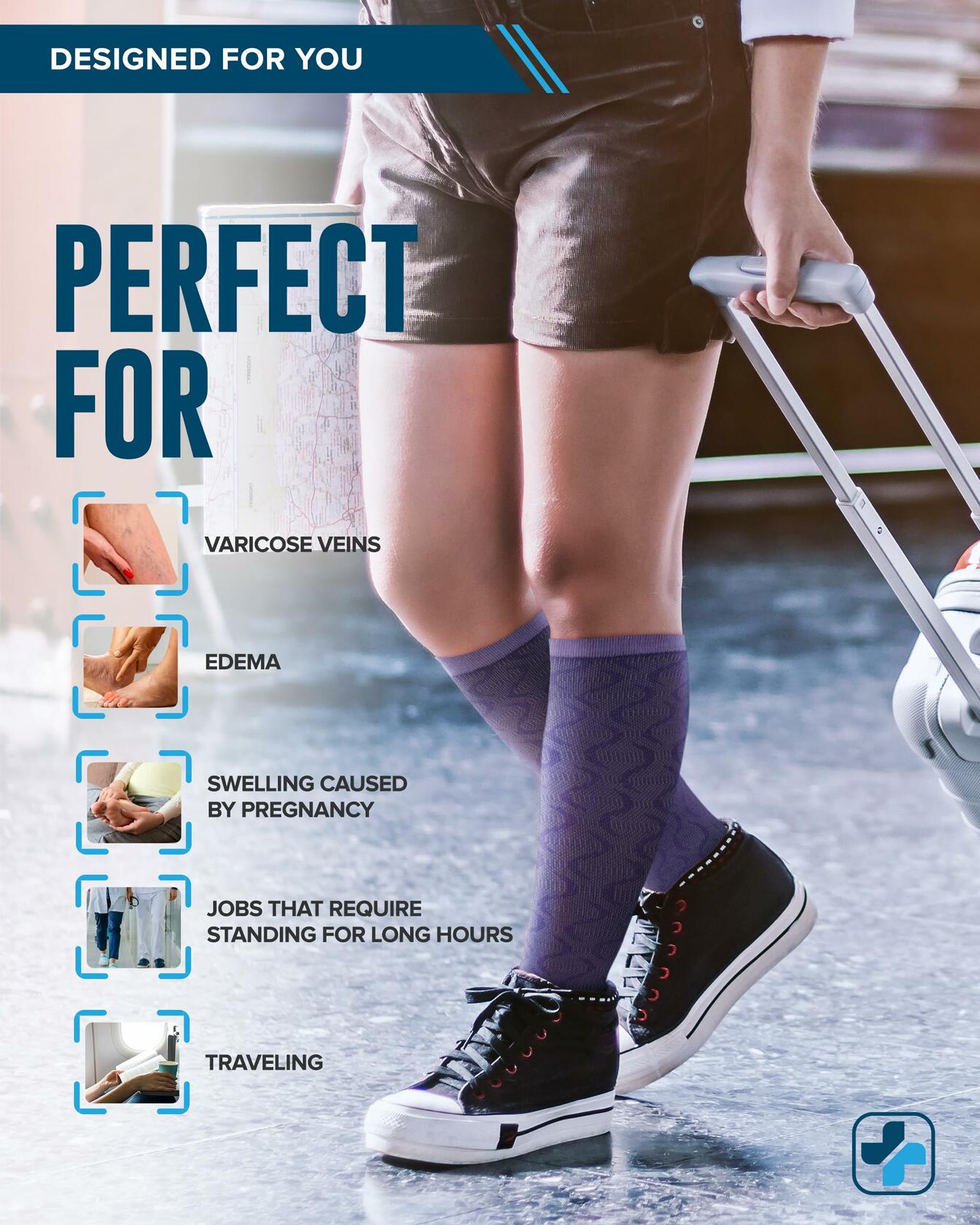 Doctor's Select 3-Pair Compression Socks – Wide Calf, Bamboo Blend - Size XXL