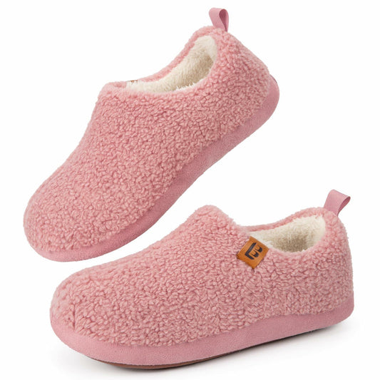 LongBay Women's Memory Foam Slippers – Pink, Size 9.5–10.5, Anti-Skid