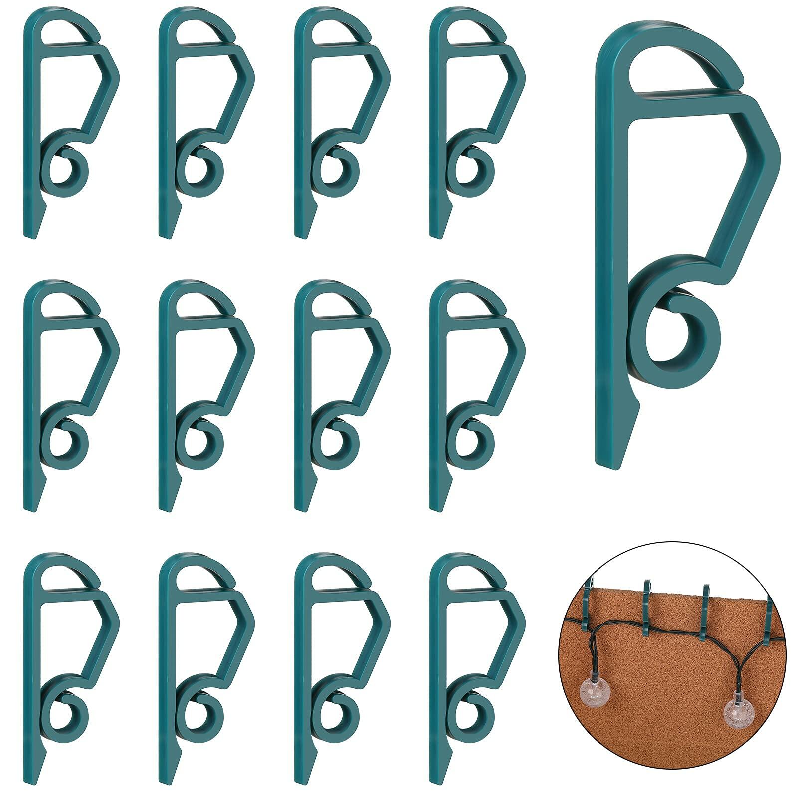 Queekay 100pcs Christmas Light Hooks Plastic Outdoor Clips Heavy Duty