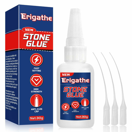 Stone Glue 30g Cyanoacrylate Adhesive Waterproof Heat-Resistant with Anti-Clog