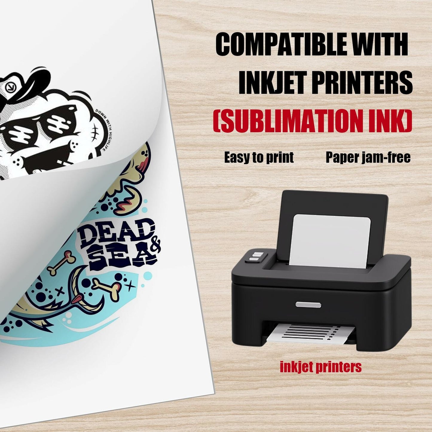 A-SUB Sublimation Paper 8.5x11in 120 Sheets 125gsm Heat Transfer Inkjet