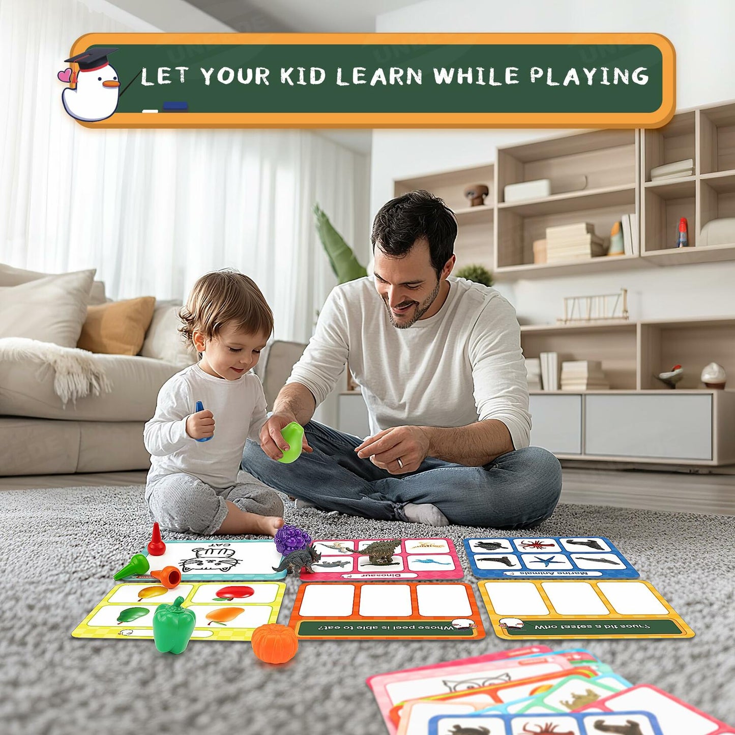 UNEEDE 3-in-1 STEM Sorting Toys Montessori Educational Game 70pcs New