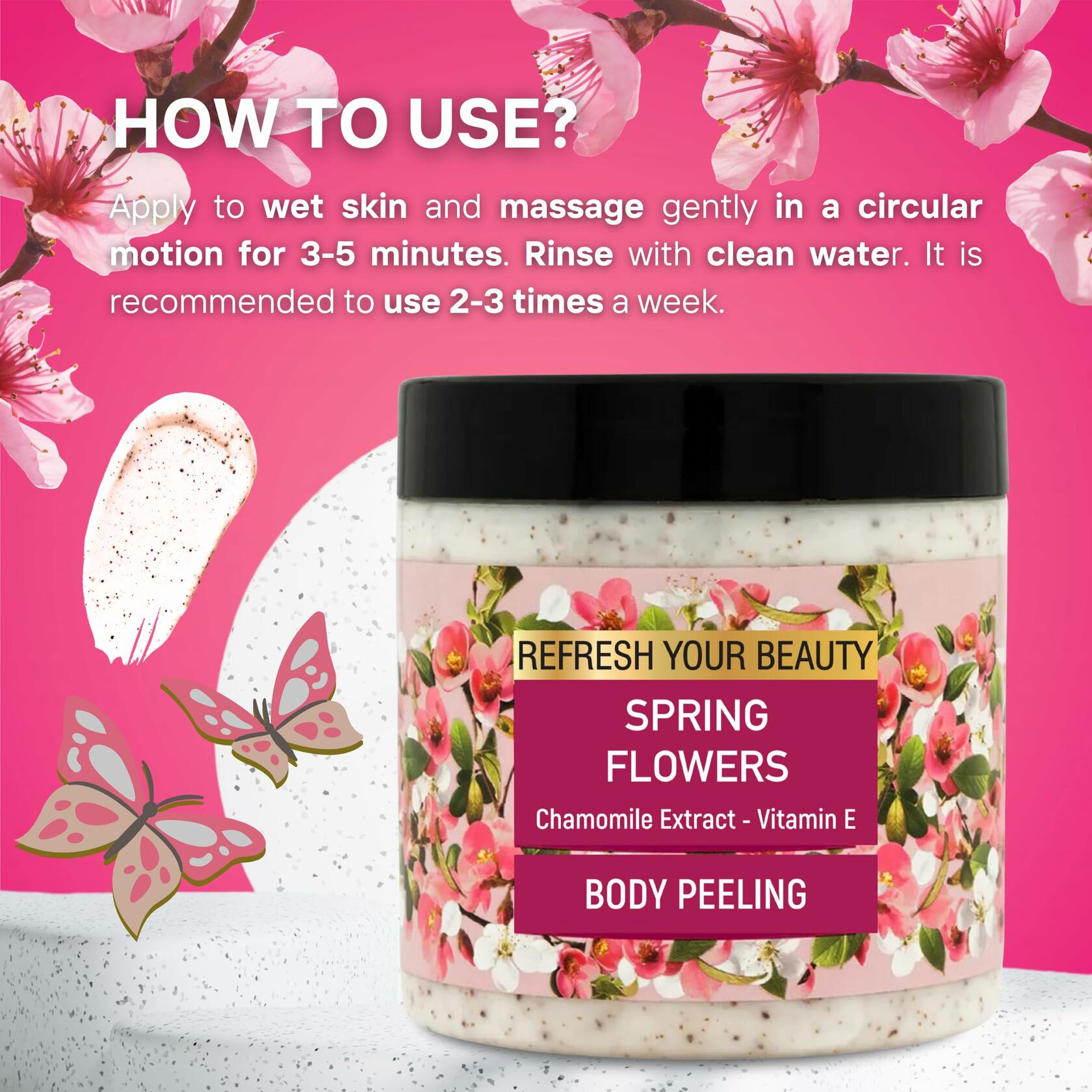 Oriense Body Scrub 16.9oz Spring Flowers Chamomile Hydrating New