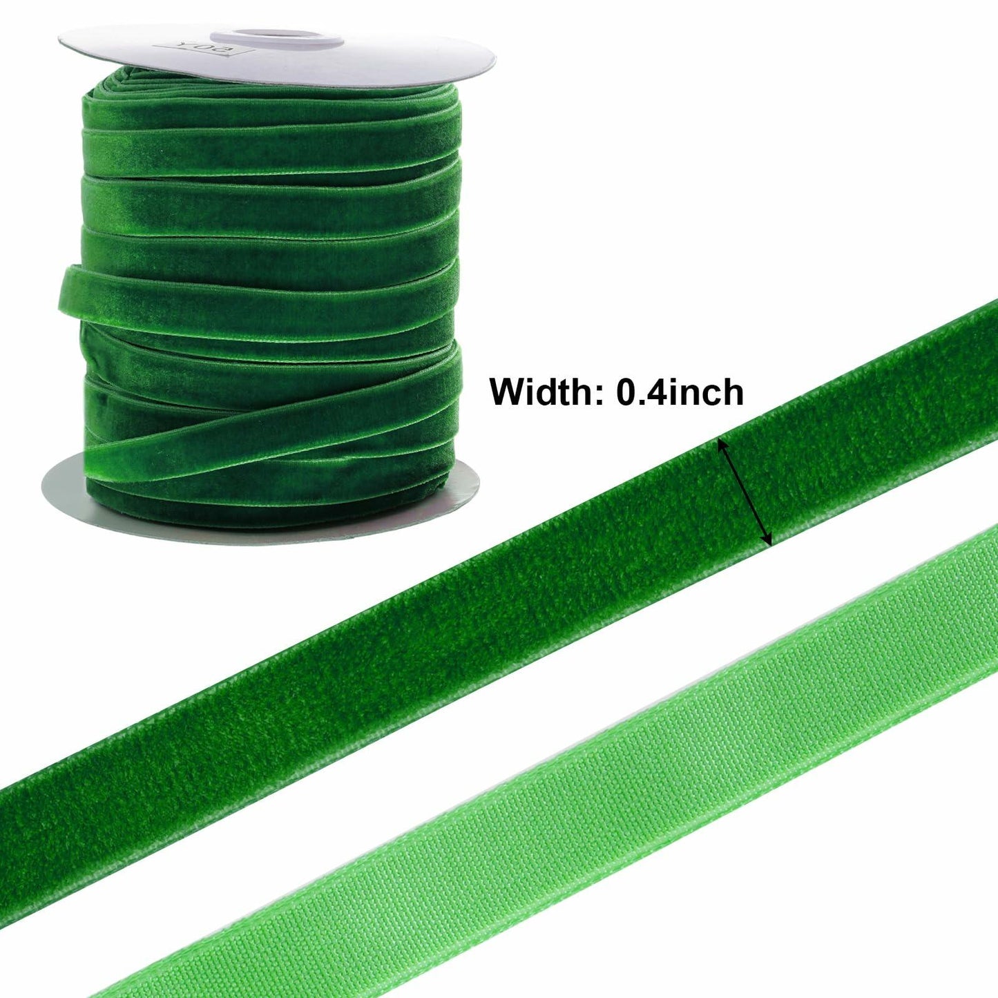 Sucrain 3/8in x 50yd Dark Green Vintage Velvet Ribbon for Crafts & Gift Wrap