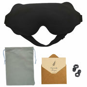3D Contoured Sleep Mask Black Adjustable Headband 100% Light Blocking Travel