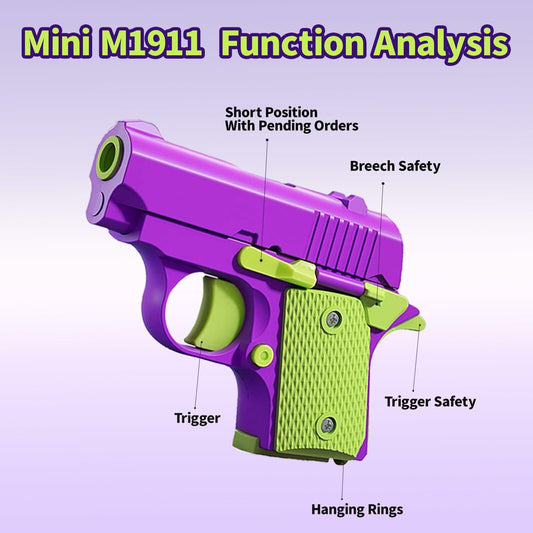 1911 3D Printed Small Pistol Toy Stress Relief Fidget for Adults & Kids