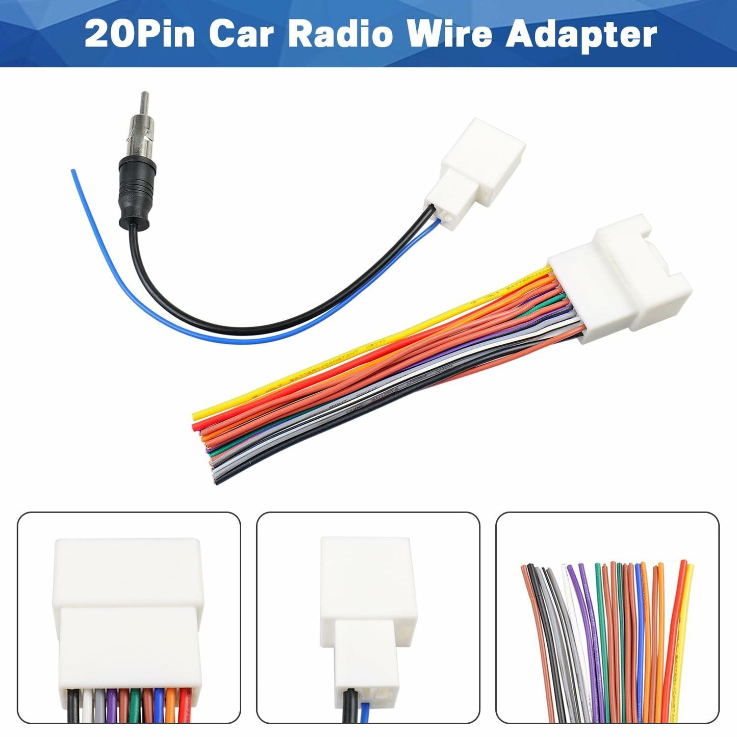 Fiegromech 20Pin Radio Wiring Harness Adapter Toyota JBL Car Stereo Plug
