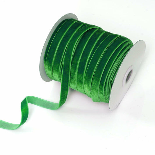 Sucrain 3/8in x 50yd Dark Green Vintage Velvet Ribbon for Crafts & Gift Wrap