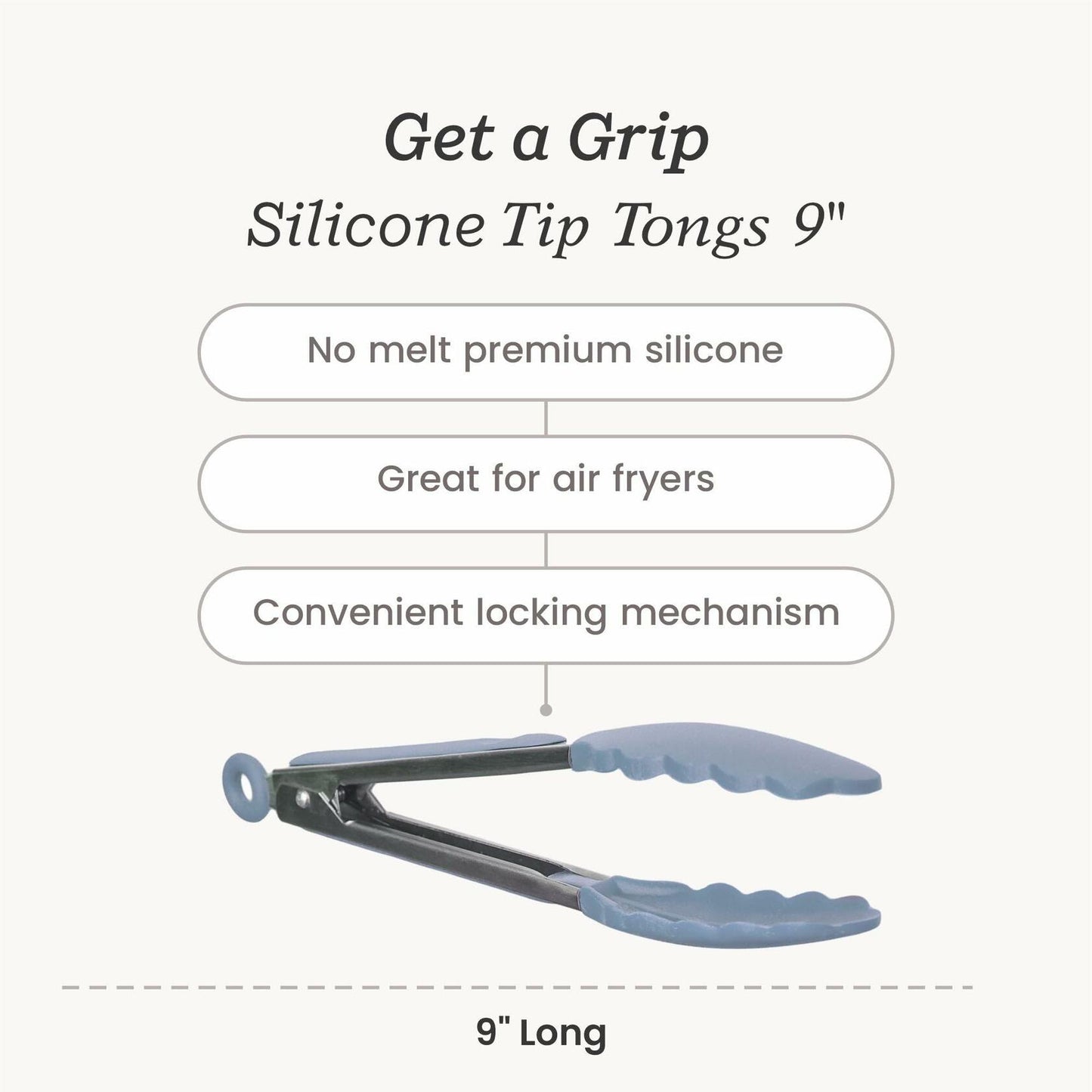 Starpack 'Get a Grip' 9" Silicone Kitchen Tongs BBQ Heat Resistant 600°F