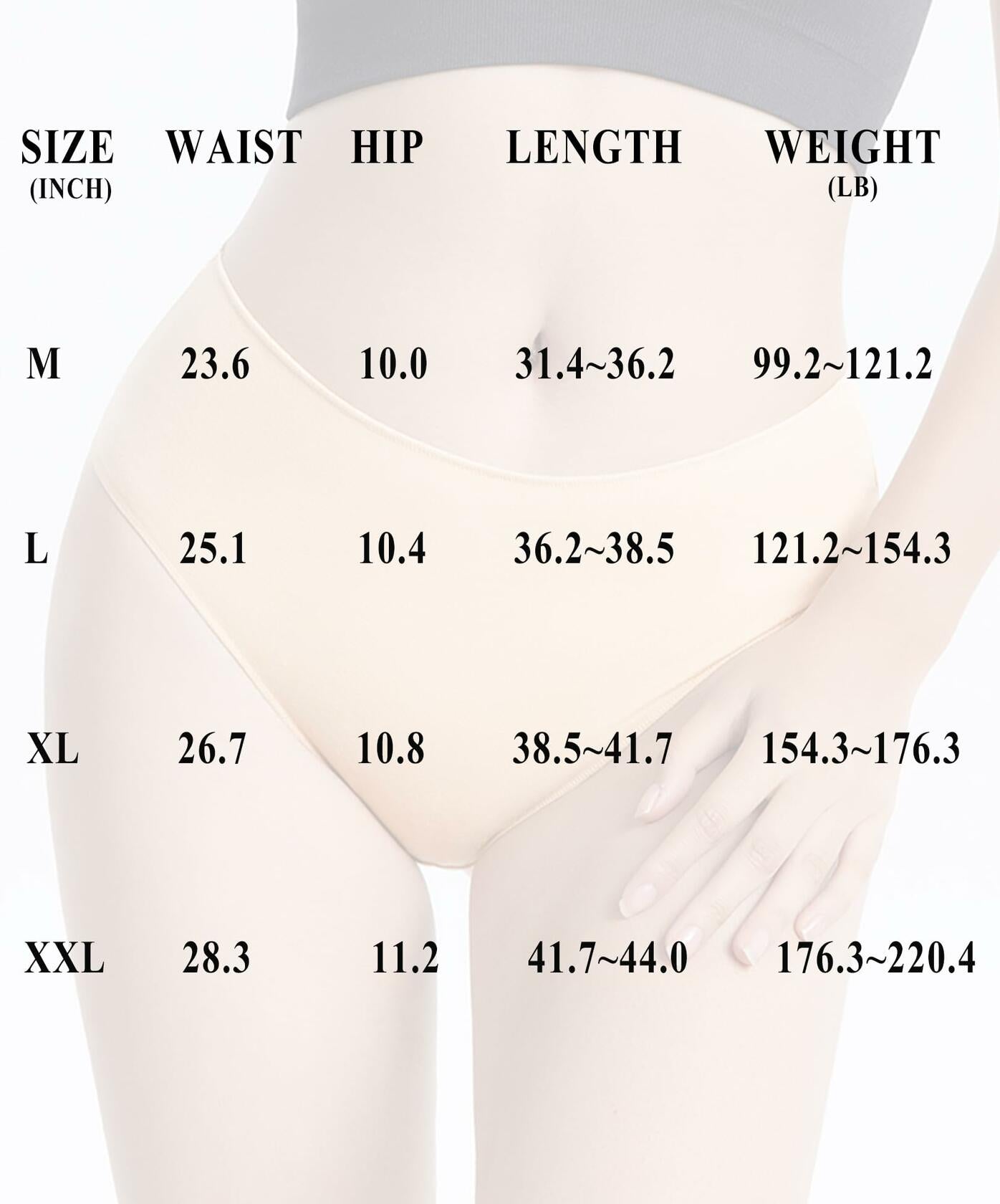 Murimia 5 Pack XX-Large Apricot Cotton Hipster Panties No Show Briefs