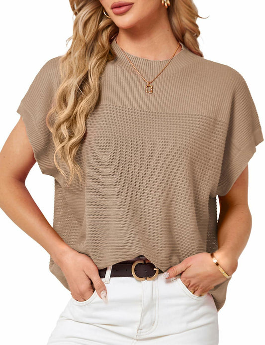 Womens Ribbed Knit Crop Tank Top Dark Apricot Size L
