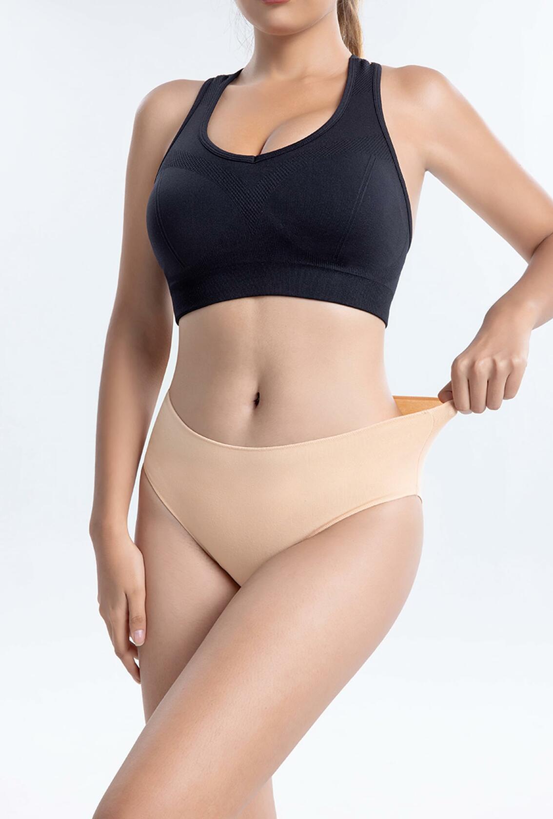 Murimia 5 Pack XX-Large Apricot Cotton Hipster Panties No Show Briefs