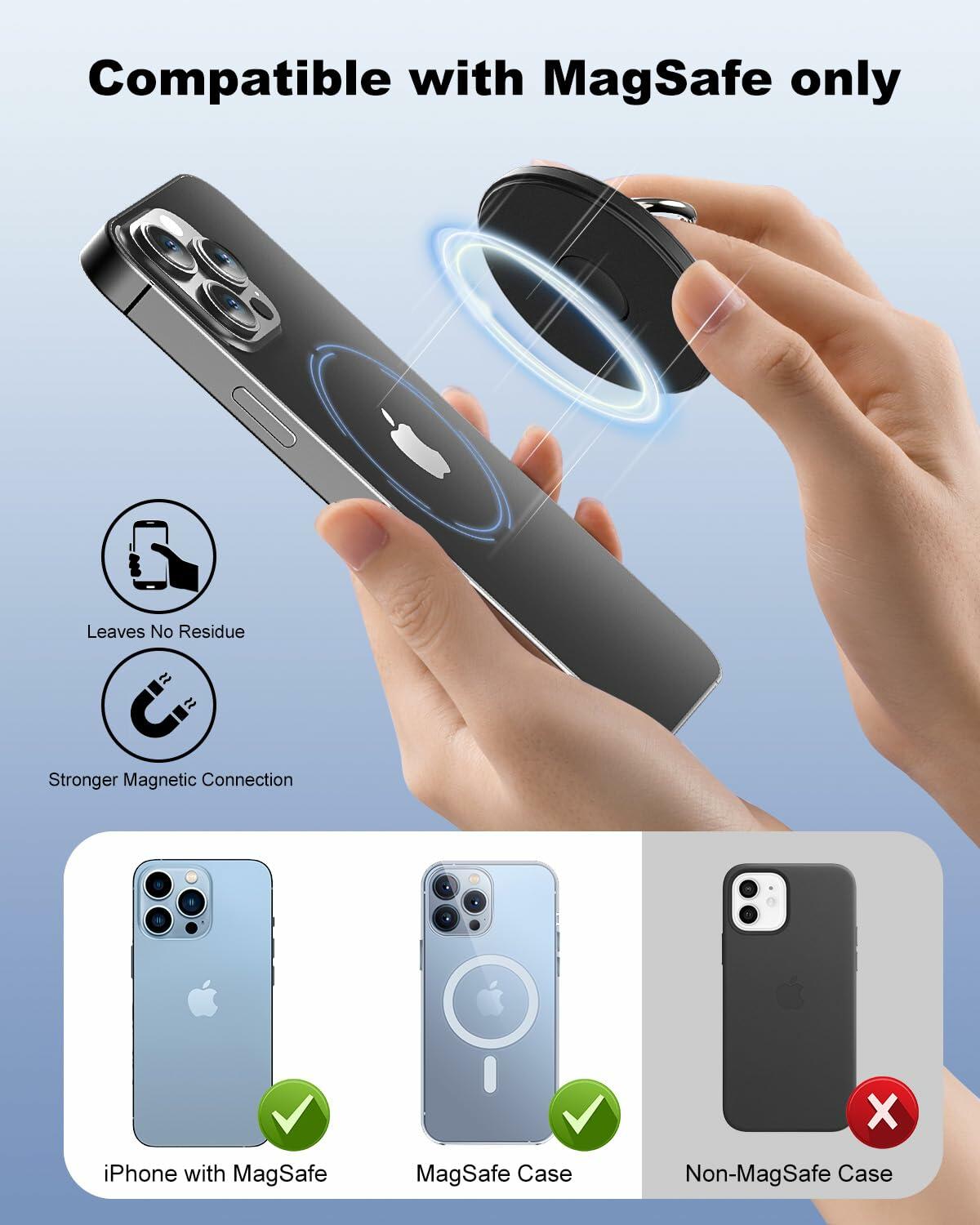 MagSafe Ring Holder Stand 360° Magnetic Grip Purple for iPhone 12-15