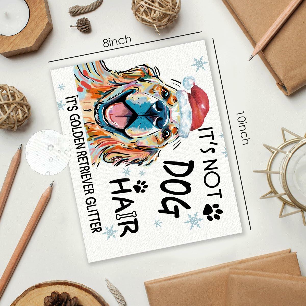 APJYM Golden Retriever Christmas Wall Art 10x8 Unframed Holiday Decor