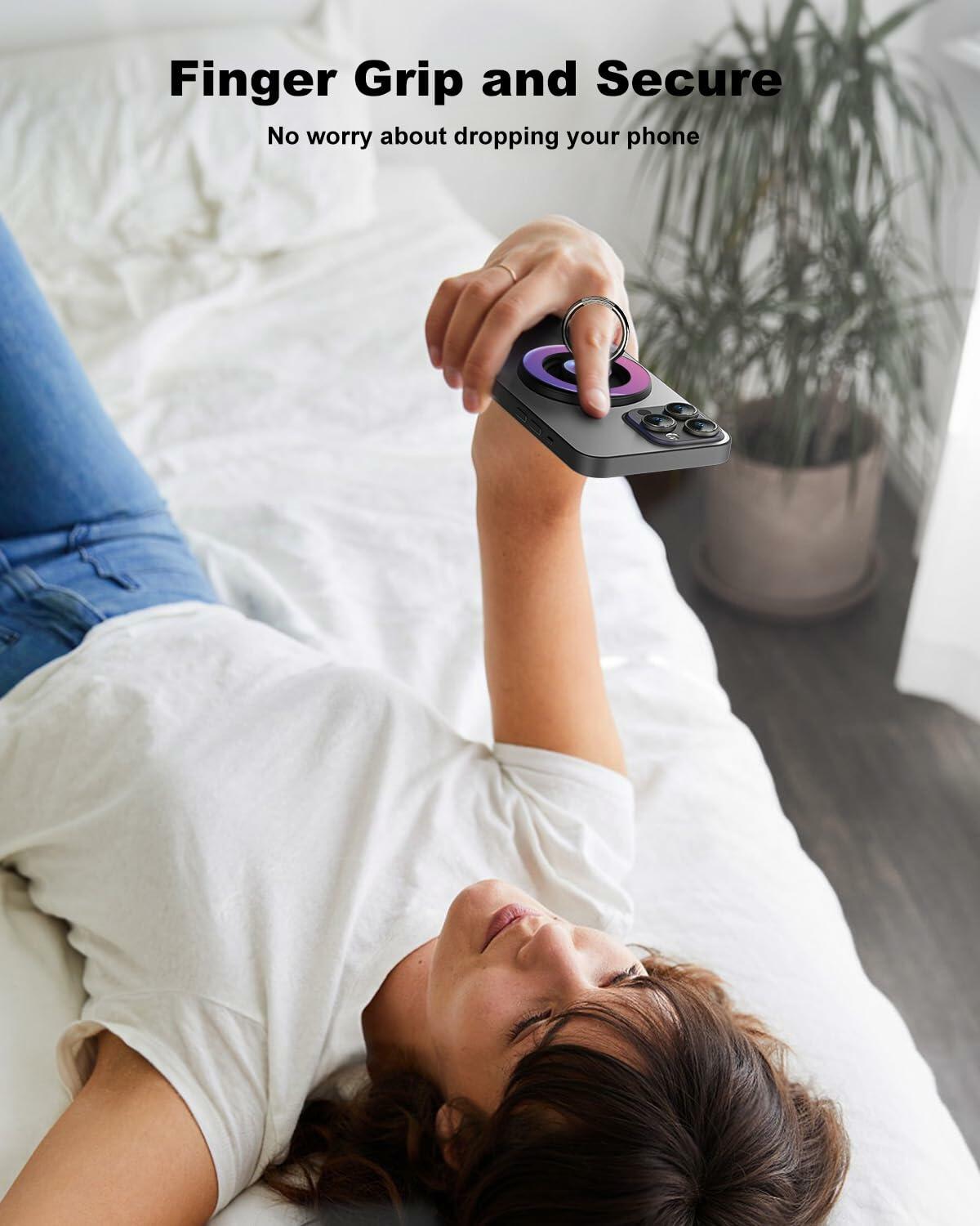 MagSafe Ring Holder Stand 360° Magnetic Grip Purple for iPhone 12-15