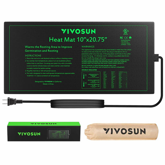 VIVOSUN Seedling Heat Mat 10x20.75in 20W Waterproof UL MET Certified