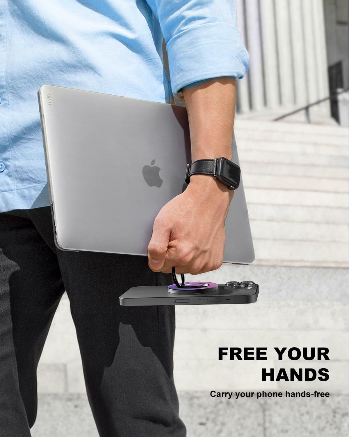 MagSafe Ring Holder Stand 360° Magnetic Grip Purple for iPhone 12-15