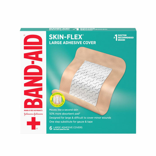 Band-Aid Skin-Flex Large Adhesive Wound Covers 6ct Flexible Sterile