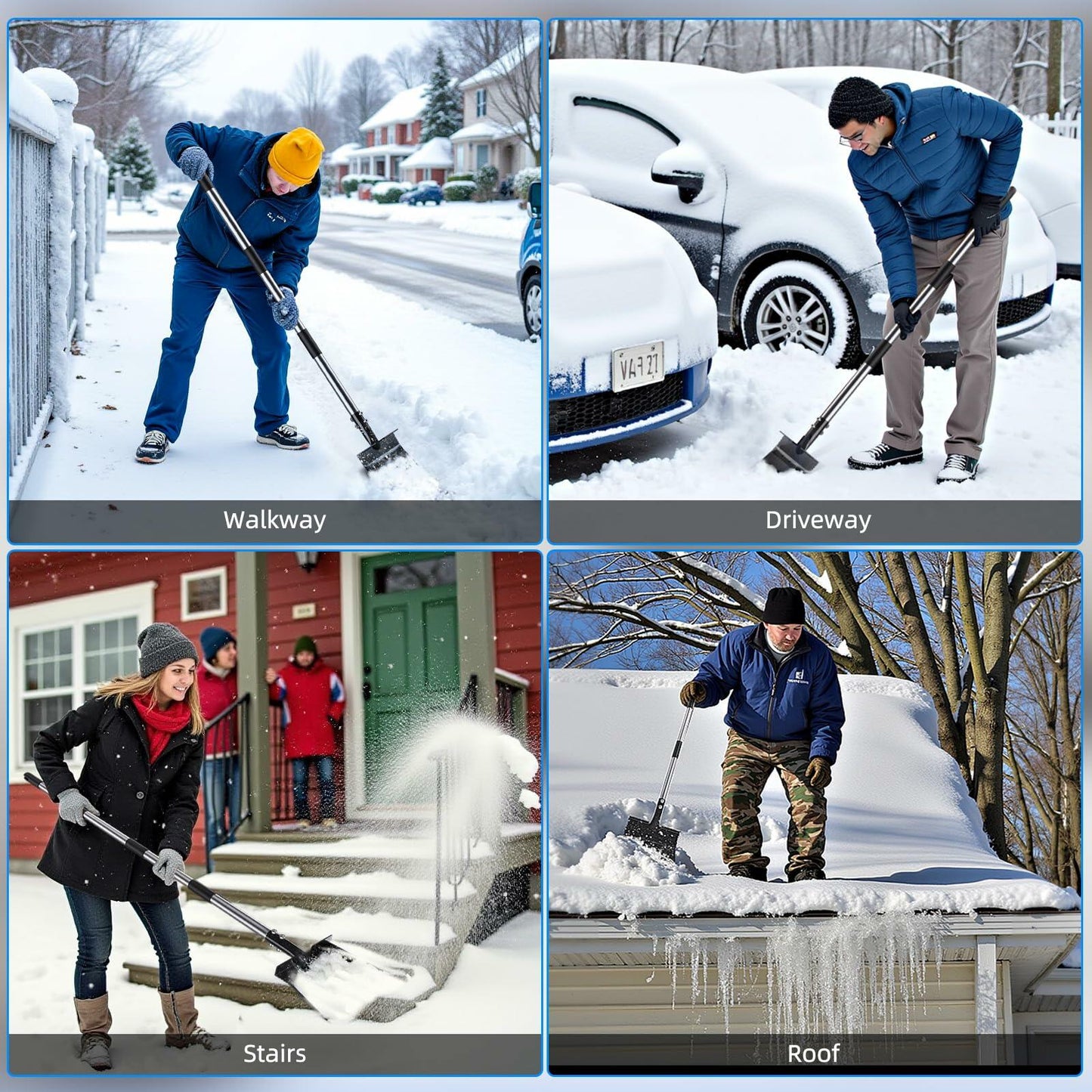MillionHome Detachable Garden Snow Shovel 11-Inch Wide Driveway Tool