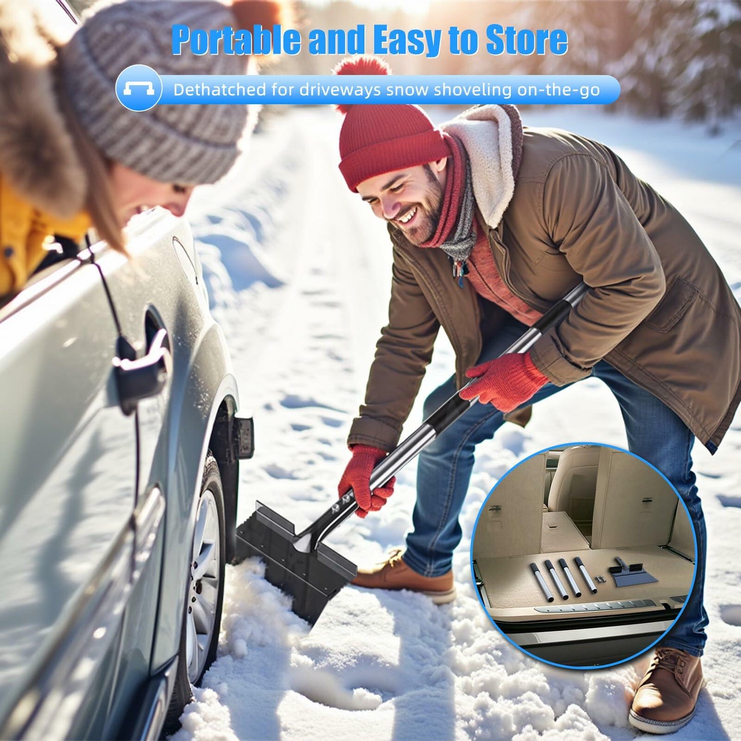 MillionHome Detachable Garden Snow Shovel 11-Inch Wide Driveway Tool