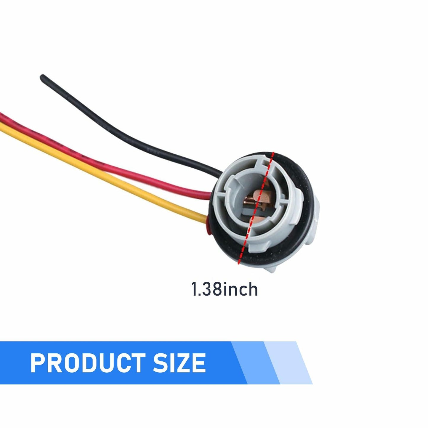 fasebeek 2-Pack 1157 Socket Harness Adapter Gray Universal Car Truck Van