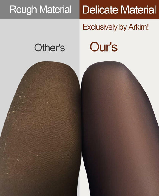 Arkim Glossy Black Sheer Tights Women Fleece Lined Thermal L Size