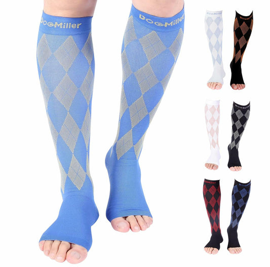 Doc Miller Toeless Compression Socks Women&Men 1 Pair 20-30mmHg Knee-High Size S