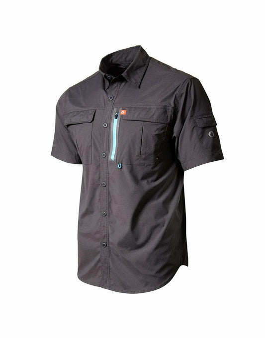 American Outdoorsman Blackfoot River Fishing Shirt Black Medium UPF 30 Quick-Dry