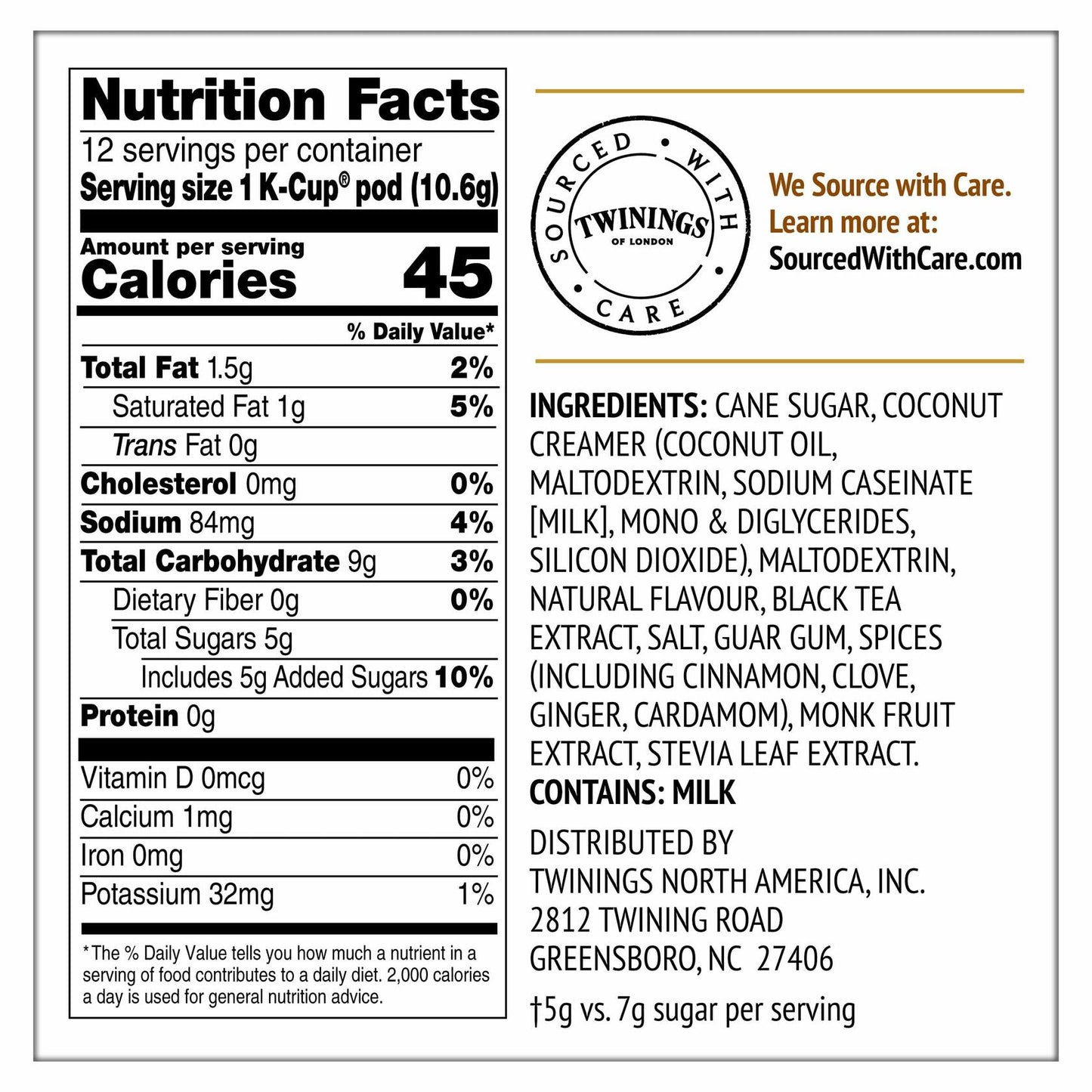 Twinings Chai Latte K-Cup Pods – 72ct (6x12ct), Creamy, Slightly Sweet