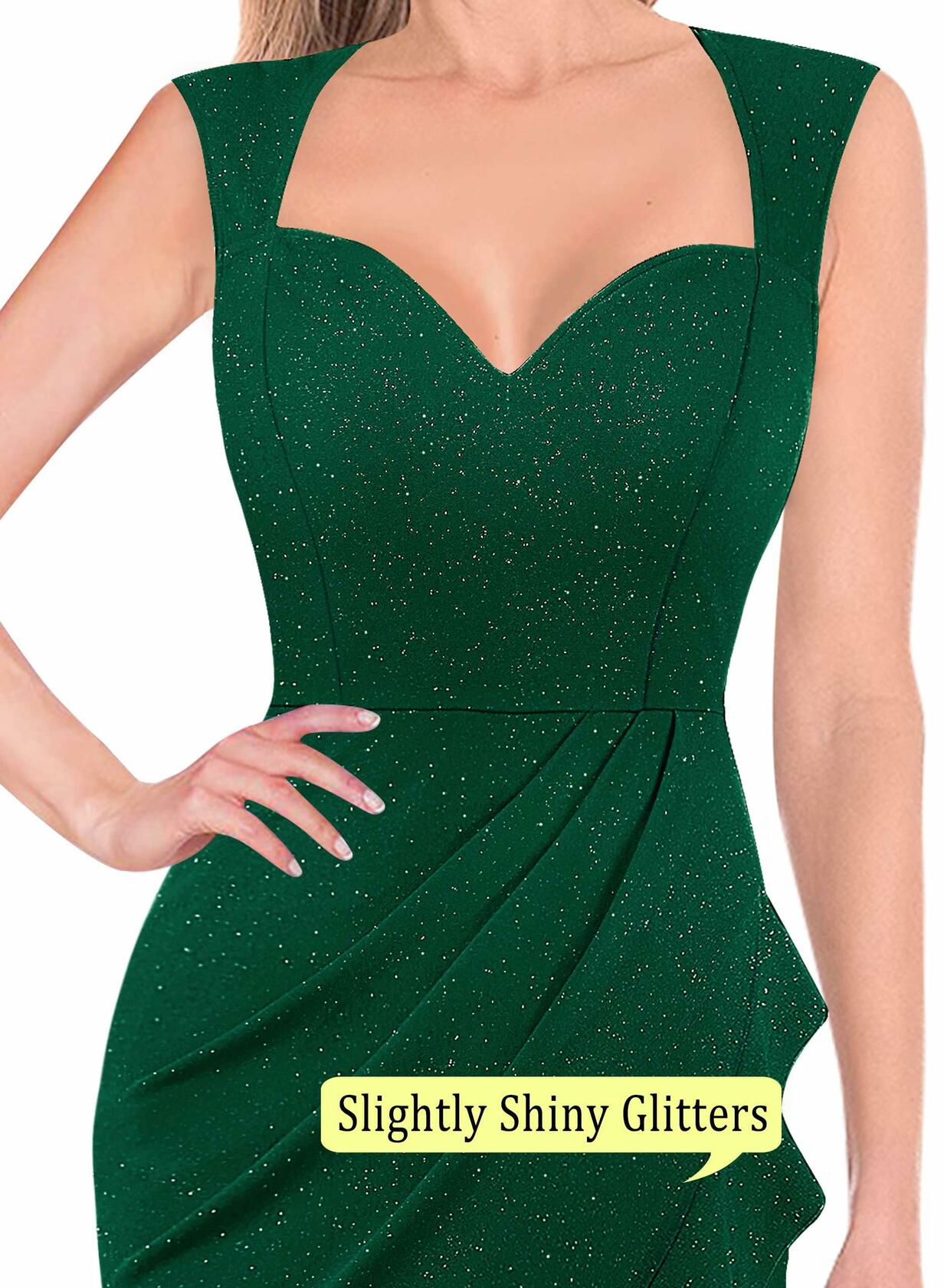 VFSHOW Womens Sexy Ruffle V Neck Ruched Maxi Dress Dark Green XXL 0105C