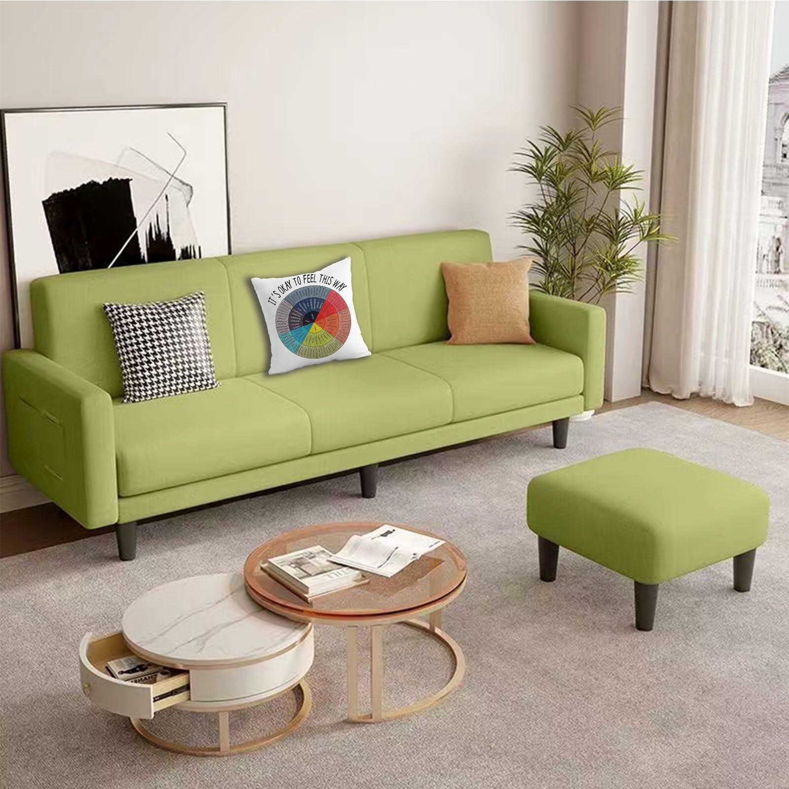 Chinosuo Feelings Wheel Pillow Covers 18x18 White Emotional Therapy Decor