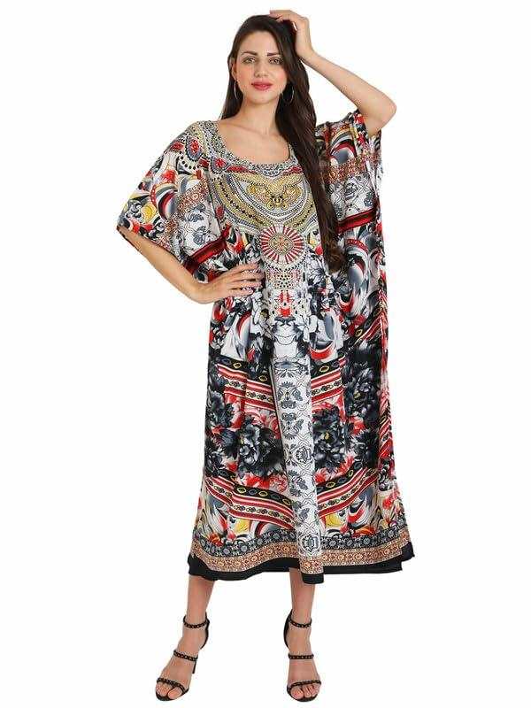 Miss Lavish London Kaftan Dress Black Plus Size Large Size L